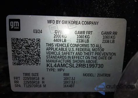 2024 Buick Encore Gx Preferred Awd from USA, damaged, VIN KL4AMCSL2RB199730
